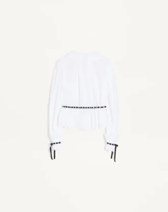 Cămașă din poplin de bumbac brodată Cămașă din poplin de bumbac brodată
