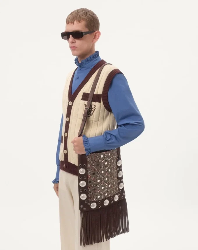 Cămașă din poplin de bumbac cu plastron și volane