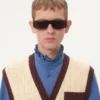 Cămașă din poplin de bumbac cu plastron și volane
