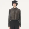 Cămașă Valentino din șifon de mătase și lurex