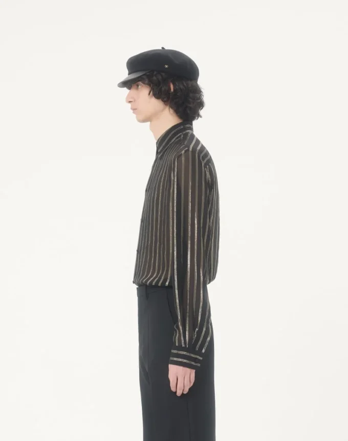 Cămașă Valentino din șifon de mătase și lurex