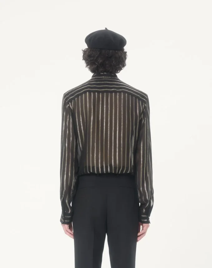 Cămașă Valentino din șifon de mătase și lurex