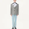 Cămașă Valentino din poplin de bumbac cu guler eșarfă și broderie VLogo