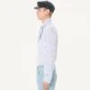 Cămașă Valentino din poplin de bumbac cu guler eșarfă și broderie VLogo