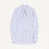 Cămașă Valentino din poplin de bumbac cu guler eșarfă și broderie VLogo