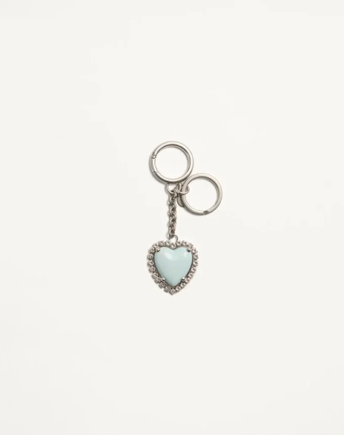 Coeur Hyperbole Bag Charm With Key Chain din metal, material sintetic și cristale