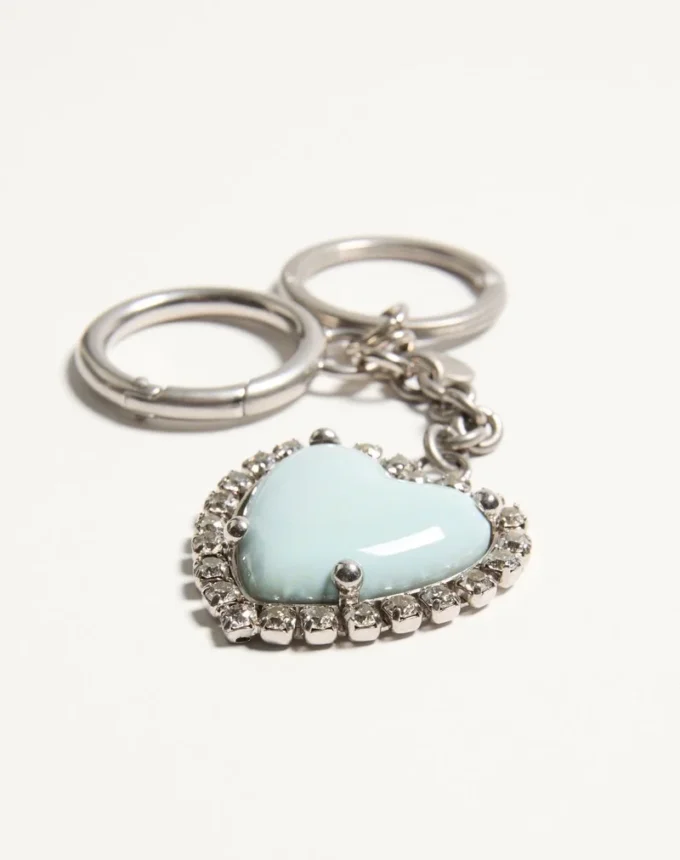 Coeur Hyperbole Bag Charm With Key Chain din metal, material sintetic și cristale