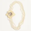 Colier Fleur Lumineuse din metal, email, perle și țesătură Colier Fleur Lumineuse din metal, email, perle și țesătură