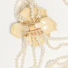 Colier Valentino Garavani Fleur Lumineuse din metal, email, perle și țesătură