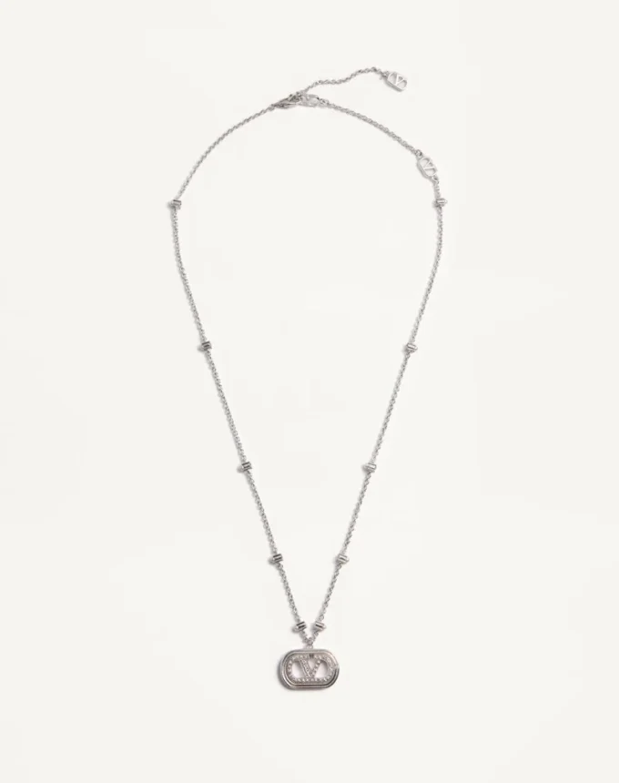 Colier metalic Vlogo Signature cu perle și cristale Swarovski®