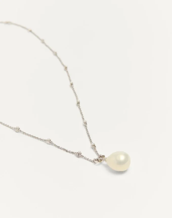 Colier metalic Vlogo Signature cu perle și cristale Swarovski®