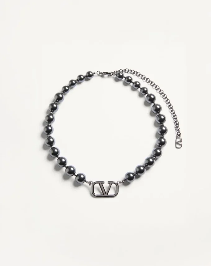 Colier metalic Vlogo Signature cu perle Swarovski®