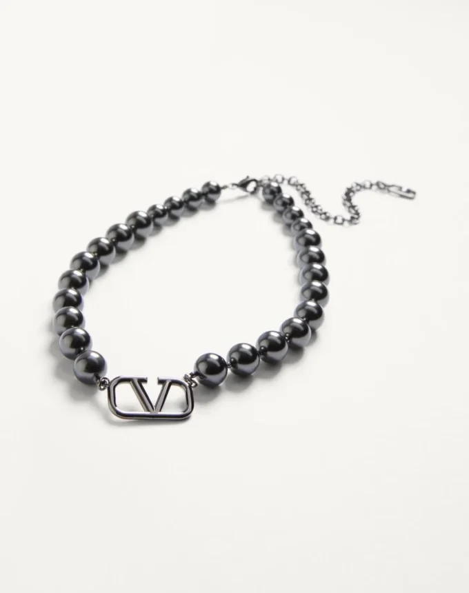 Colier metalic Vlogo Signature cu perle Swarovski®
