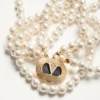 Colier oval din metal, email, perle și cristale Swarovski® Colier oval din metal, email, perle și cristale Swarovski®