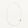 Colier oval din metal, perle și email