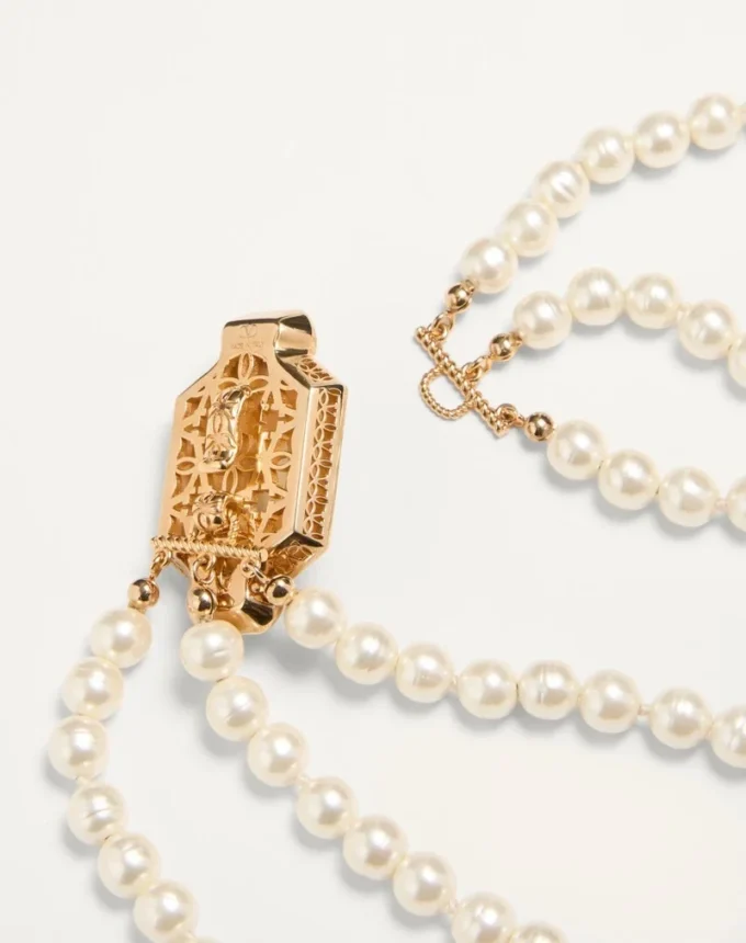 Colier Pas Plus din metal, email, rășină, perle și cristale Swarovski®