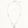 Colier VLogo Signature din metal, perle și cristale Swarovski®