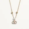 Colier VLogo Signature din metal, perle și cristale Swarovski®