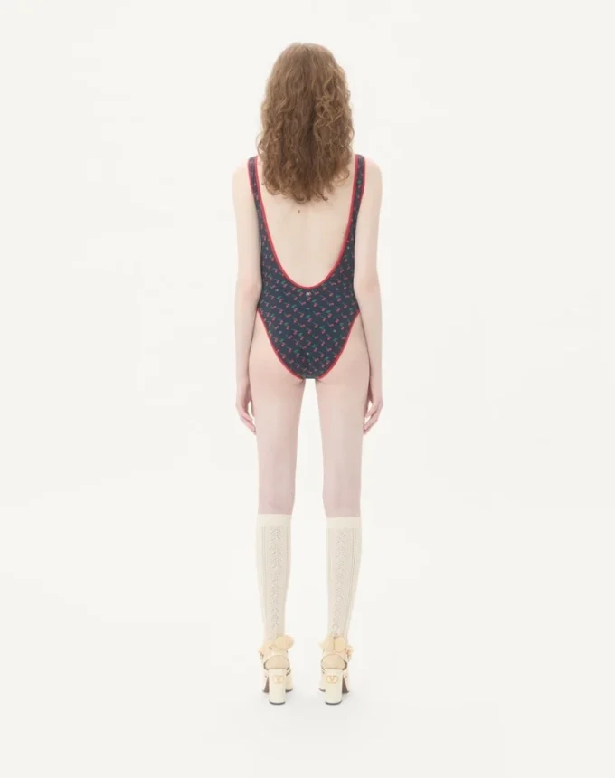 Costum de baie din lycra cu imprimeu Cherryfic Costum de baie din lycra cu imprimeu Cherryfic