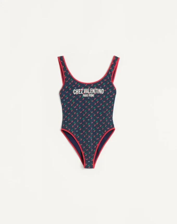 Costum de baie din lycra cu imprimeu Cherryfic Costum de baie din lycra cu imprimeu Cherryfic
