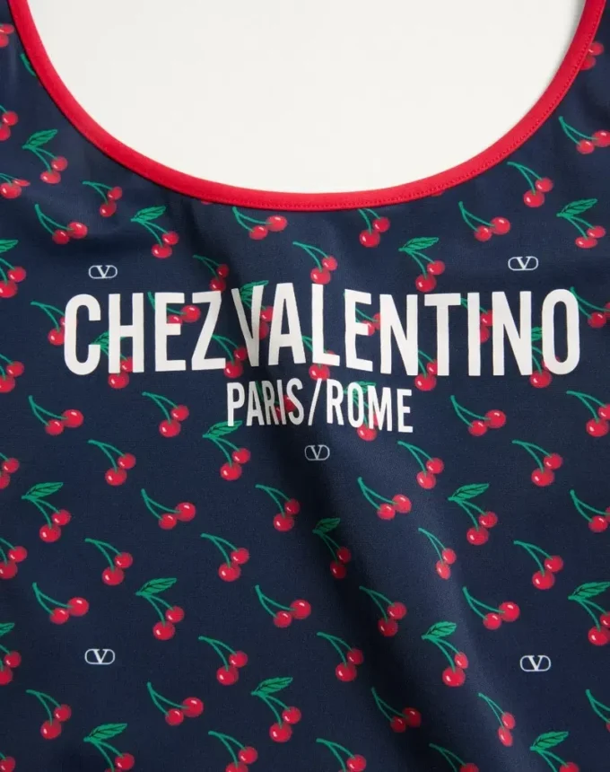 Costum de baie din lycra cu imprimeu Cherryfic Costum de baie din lycra cu imprimeu Cherryfic
