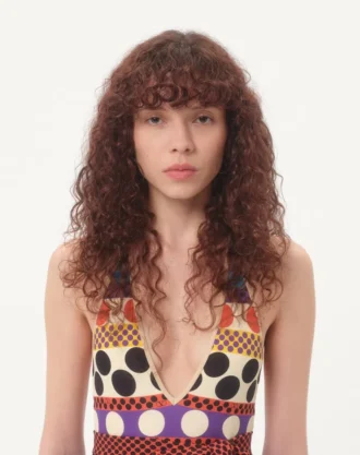 Costum de baie dintr-o bucată din lycra cu imprimeu Opticool Riga Pois