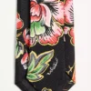 Cravată din mătase cu model floral din hârtie
