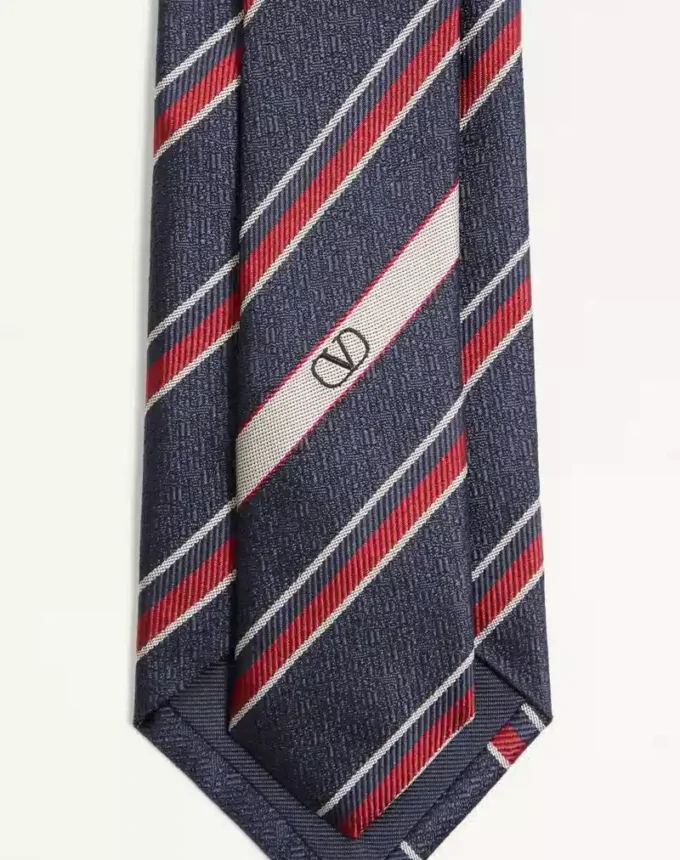 Cravată din mătase jacquard regimental Valentie