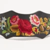 Curea din piele cu broderie cu motiv floral 95 mm Curea din piele cu broderie cu motiv floral 95 mm