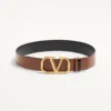 Curea reversibilă cu logo Vlogo din piele de vițel lucioasă 40 mm