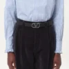 Curea reversibilă din piele de vițel lucioasă cu logo Vlogo Signature 30 mm