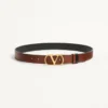 Curea reversibilă din piele de vițel lucioasă cu logo Vlogo Signature 30 mm