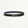 Curea reversibilă din piele de vițel lucioasă cu logo Vlogo Signature 30 mm
