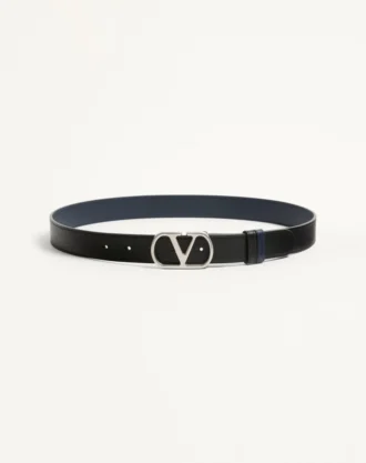 Curea reversibilă din piele de vițel lucioasă cu logo Vlogo Signature 30 mm