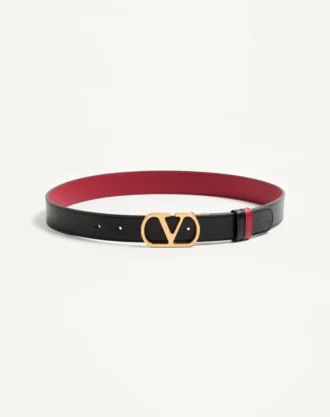 Curea reversibilă din piele de vițel lucioasă VLogo Signature – 30 mm / 1,2 in.