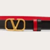 Curea reversibilă Vlogo Signature din piele de vițel lucioasă 20 mm