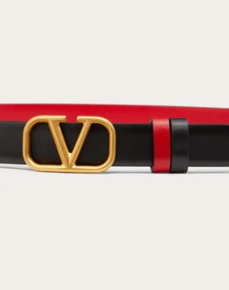 Curea reversibilă Vlogo Signature din piele de vițel lucioasă 20 mm