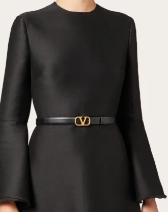 Curea reversibilă Vlogo Signature din piele de vițel lucioasă 20 mm