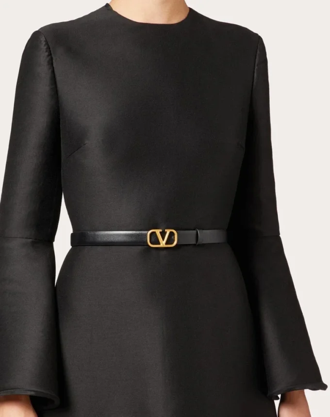 Curea reversibilă Vlogo Signature din piele de vițel lucioasă 20 mm