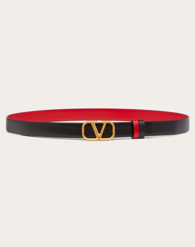 Curea reversibilă Vlogo Signature din piele de vițel lucioasă 20 mm