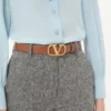 Curea reversibilă Vlogo Signature din piele de vițel lucioasă 30 mm