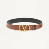 Curea reversibilă Vlogo Signature din piele de vițel lucioasă 30 mm