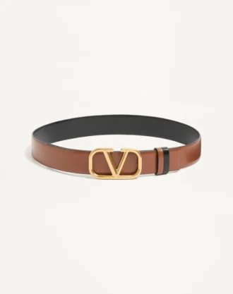Curea reversibilă Vlogo Signature din piele de vițel lucioasă 30 mm