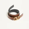 Curea reversibilă Vlogo Signature din piele de vițel lucioasă 30 mm
