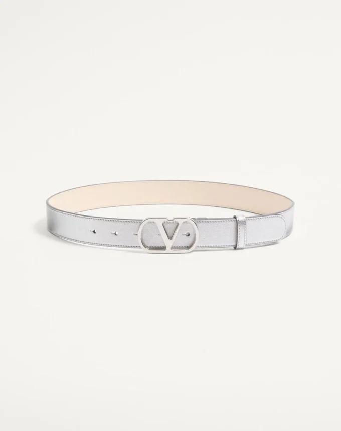 Curea Vlogo Signature din piele de vițel laminată 30 mm Curea Vlogo Signature din piele de vițel laminată 30 mm