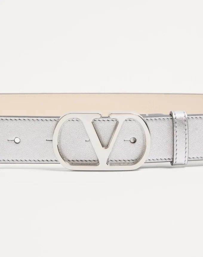 Curea Vlogo Signature din piele de vițel laminată 30 mm Curea Vlogo Signature din piele de vițel laminată 30 mm