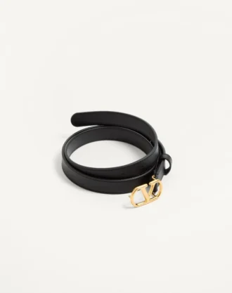 Curea Vlogo Signature din piele de vițel lucioasă 20 mm