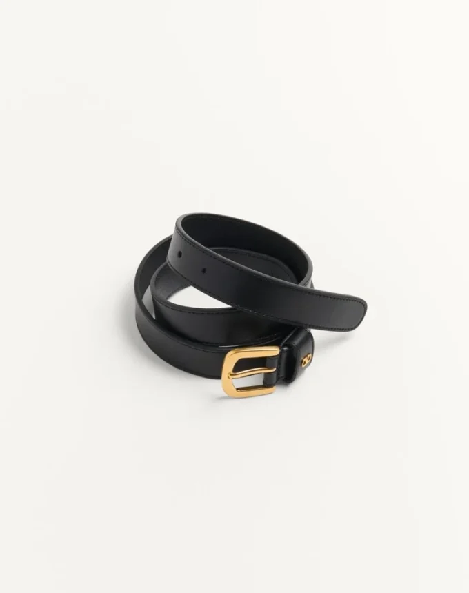 Curea Vlogo Signature din piele de vițel lucioasă 25 mm Curea Vlogo Signature din piele de vițel lucioasă 25 mm