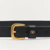 Curea Vlogo Signature din piele de vițel lucioasă 25 mm Curea Vlogo Signature din piele de vițel lucioasă 25 mm