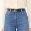 Curea Vlogo Signature din piele de vițel lucioasă 30 mm Curea Vlogo Signature din piele de vițel lucioasă 30 mm